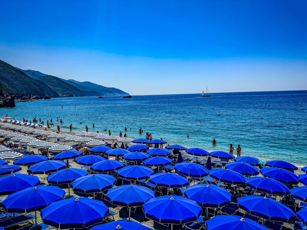 Beach umbrella Palmaria Island