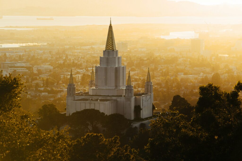 Sunset at Oakland California Temple