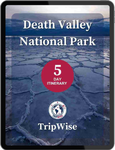 Golden sand dunes in Death Valley at sunset, 5-day national park itinerary