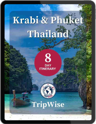 Longtail boat on turquoise waters in Krabi, 8-day Thailand coastal itinerary